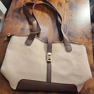 Multicolor- Brown Casual Business Large Capacity Foldable Dual Strap Tote Bag